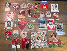 Antique Lot of 27 Valentines Cards 1920's 1930's Vintage picture