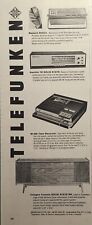 Telefunken Recorder Radio Stereo MCM Console Long Island Vintage Print Ad 1966 picture