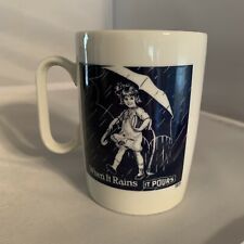 Vintage Morton Salt Girl When It Rains It Pours 1921 Logo Cup Mug Japan picture