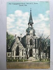 Vintage Postcard 1912 First Congregational Church 13th & L Sts. Lincoln Nebraska picture