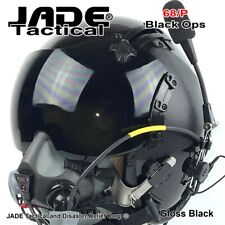 NEW HGU-GENTEX 68/P USA LG Jet Pilot Flight Helmet, Oxygen Mask Black Ops Gloss picture