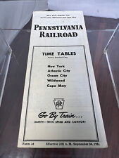 Vintage 1951 Pennsylvania Railroad Timetable New York Atlantic City Wildwood picture
