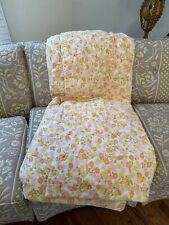 Vintage 1960s Flower Power Cotton Handmade Bedspread  picture