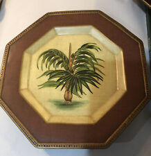 Lot Of 3 Vintage  Toyo Palm Tree 10” Octagonal Plate picture