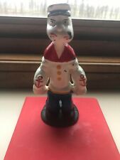 Rare Old Popeye Standing Heavy Metal Piggy Bank Small Figurine Statue picture