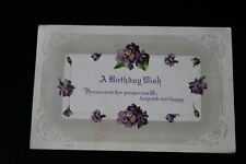 1915 Antique Birthday Wishes Heaven Send Prosperous Life Floral Postcard Rare picture