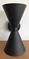 DC137 DOUBLE CONE SCONCE BOW TIE HOURGLASS BLACK MADE IN USA MCM NEW picture