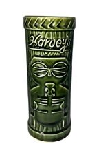 VINTAGE HARVEY’S SNEAKY TIKI LAKE TAHOE  GREEN 7” MUG CUP GLASS VASE W/sticker picture