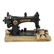 Vtg Miniature Sewing Machine w/ Quilt Collectible Figure picture