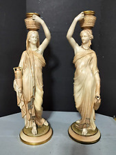 Antique English Royal Worcester Porcelain Sculptures Couple, 20