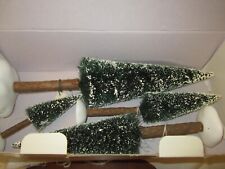 Department 56 Frosted Fir Trees Set of 4 Real Wood Trunks 5260  7