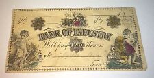 Rare Pre - Civil War American Reward of Merit Bank of Industry C.1850's School picture