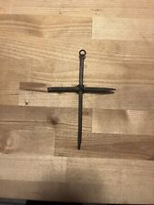 Vintage: Rustic Looking,  Rusty Iron-Spiked Nail Cross With Hanger picture