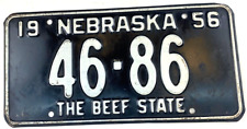 Vintage Nebraska 1956 Auto License Plate Merrick Co Garage Wall Decor Collector picture