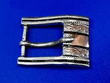Sterling Silver Ranger Style Black Lined SLO 0925 Belt Buckle Made in Mexico picture