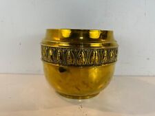 Vintage Large Early 20th Century Brass British Manufactured Cache Pot picture