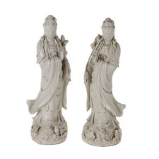 Pair of Sculptures Guanyin Ceramic China 1912-1949 picture
