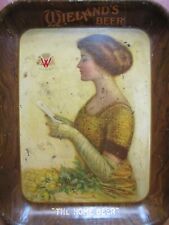 WIELAND'S BEER Antique Advertising Serving Tray AMERICAN ART WORKS COSHOCTON O picture