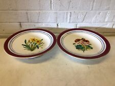 Antique 19th Century Likely Crown Staffordshire Pair of Compotes w/ Floral Dec. picture