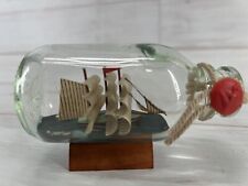 Vintage Ship in a Bottle 3” Decoration Desk Art Christmas Gift Stocking Stuffer picture
