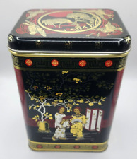 Vintage Large Japanese Art Tea Tin 5