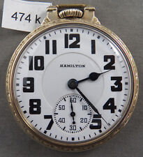 Vintage Hamilton 21 Jewel, 992 Elinvar Railroad Pocket Watch picture