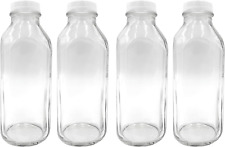 The Dairy Shoppe Glass Milk Bottle, Heavy Glass with Lid, Creamery Style 4, picture
