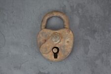 Old Rustic Patina Small Heart Shape Padlock - Vintage Decorative Lock, No Key picture