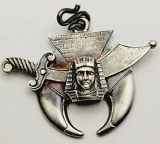 Masonic Shriners Crescent Moon Egyptian Head Sword Lodge Sign Cast Aluminum  picture