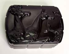 Vintage Hickok Bakelite 3D Lid Deer Horse Trinket Box 4.5