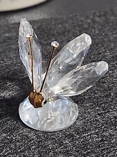 Swarovski Crystal Butterfly Figurine Rare Gold Nose & Crystal tips picture