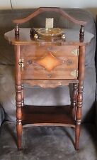 Antique Cushman Tudor Design Carved Mahogany Humidor Smoking Cabinet  picture
