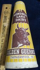 QUART Windsor Lake Dairy Golden Guernsey Milk Bottle Wax Kone Carton Virginia picture