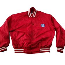 Vtg 80s Disney Character Fashions Epcot Center Red Satin Bomber Jacket Sz Large picture