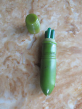 ANTIQUE GERMANY BAKELITE NAIL CARE SET GREEN BULLET SHELL CASE 4 TOOLS COMPLETE picture