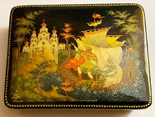 Vintage Quality Russian Lacquer Box Sadko Palekh by Melinkova USSR picture
