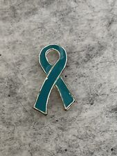 Teal Ovarian Cancer Awareness Ribbon Lapel Pin Unmarked picture