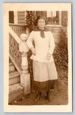 RPPC Beautiful Young Lady Small Shirt Pockets FASHION Classic ANTIQUE Postcard picture