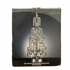 Rare GODINGER Silver Plated 4-Tier Chandelier Light Stand Tealight Candle Holder picture