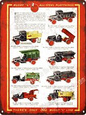 1931 Buddy L  Toy steel Express truck Ice Auto Railway Metal Sign 9x12