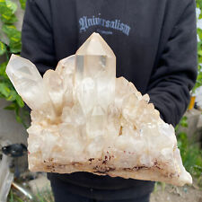 8.2lb Large Natural Clear White Quartz Crystal Cluster Rough Healing Specimen picture