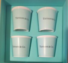 4x SET- Tiffany & Co. Everyday Objects Bone China Espresso Paper Cups In BOX NEW picture