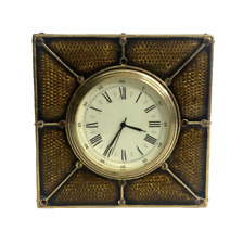 Jay Strongwater Square Enamel Crystal Clock Signed By Artist  picture
