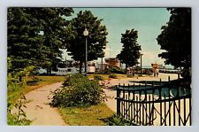St Ignace MI-Michigan, Boat Dock Along The Waterfront Downtown Vintage Postcard picture