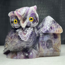 411g Natural Crystal Mineral Specimen. Amethyst. Hand-carved. Exquisite OWL.RS picture