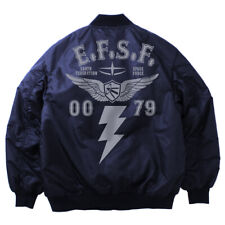 Mobile Suit Gundam Earth Federation Space Force MA-1 Jacket Navy L Size Cospa picture