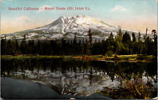 Vtg 1910s Mount Shasta Reflection in Lake California CA Postcard picture