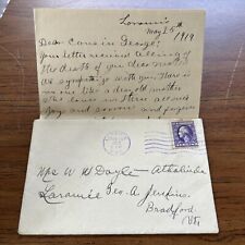 Antique 1919 Correspondence from Laramie Wyoming WY - Mentions Titanic Sinking picture