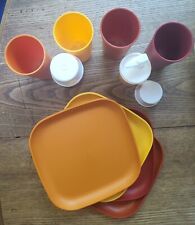 Vintage Tupperware Luncheon 10 Piece Set Fall Harvest Colors picture