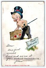 c1910's Boy Undress Hat Bag From Babyland Dwig Millington MA Antique Postcard picture